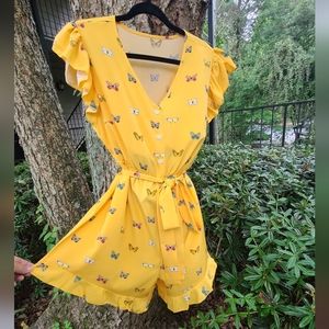 New cornflower yellow Jumper with Butterflies
